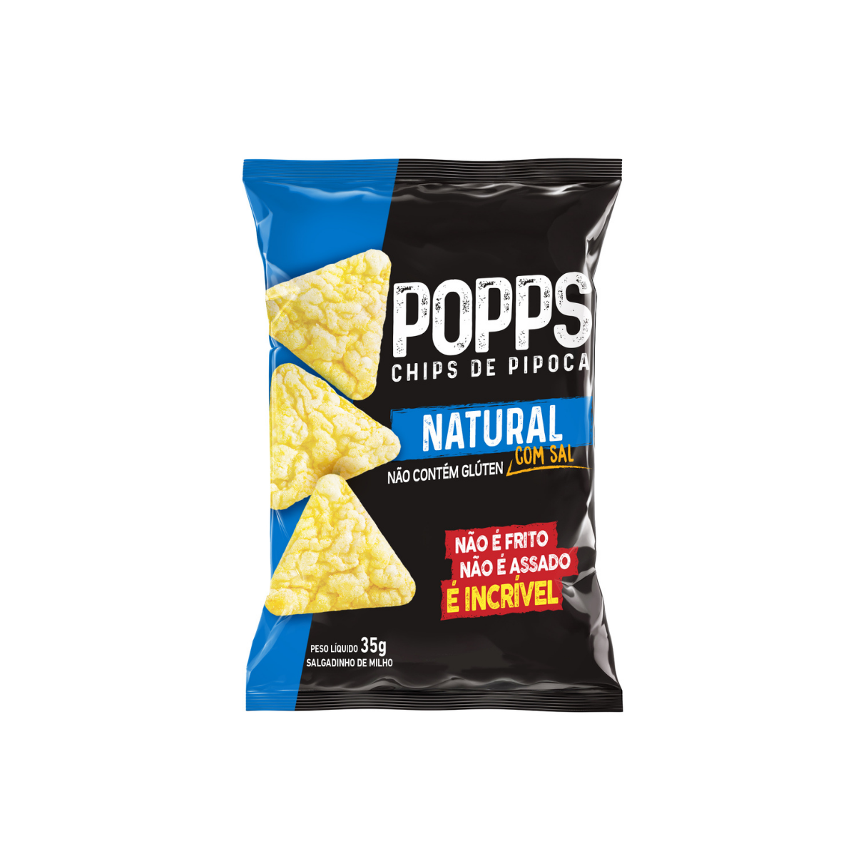 Popps Chips de Pipoca Natural 35g