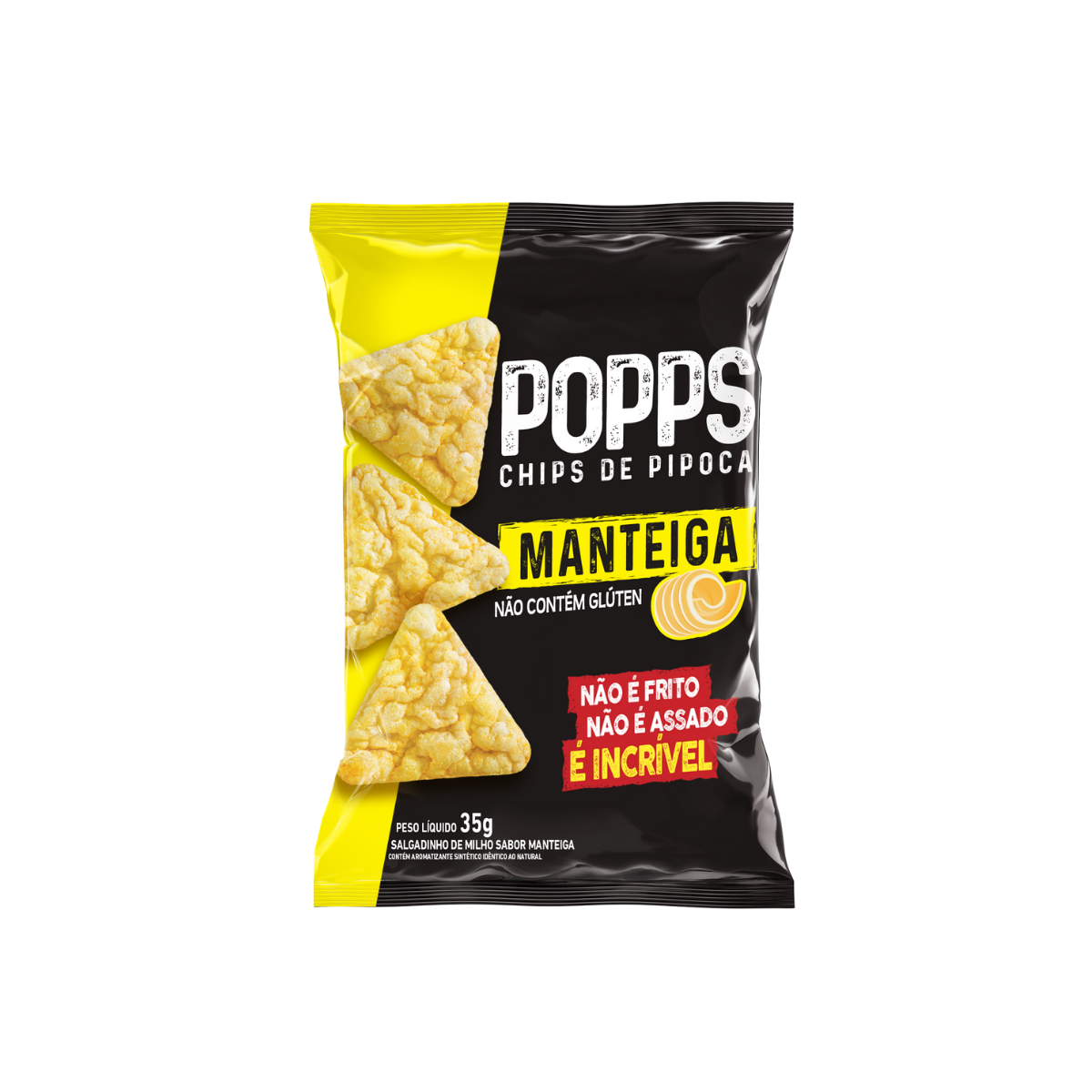 Popps Chips de Pipoca Manteiga 35g